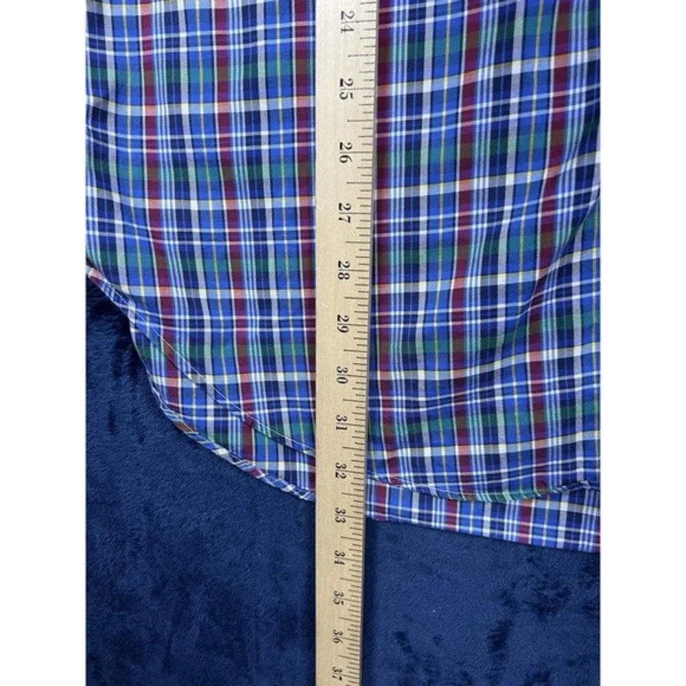 Polo Ralph Lauren Classic Fit Plaid‎ Stretch Poplin Shirt, Blue Multi Large Tall